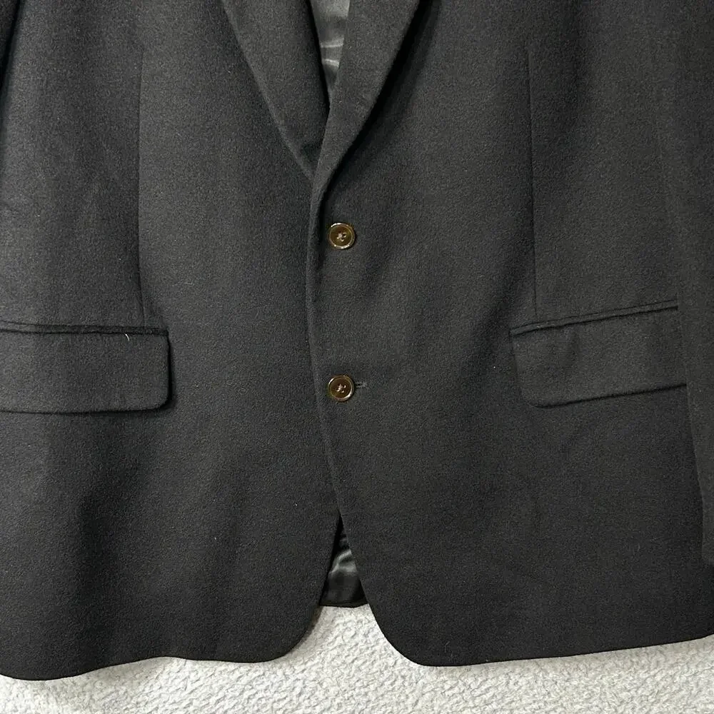 W.H.‎ Belk Blazer Mens 46 Black 100% Cashmere Single Breasted Notch Lapel Blazer